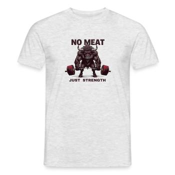Pas de viande, juste de la force, Bull Gym, Design - T-shirt homme - gris chiné - Devant - AI Model Male 178 dark (178cm)