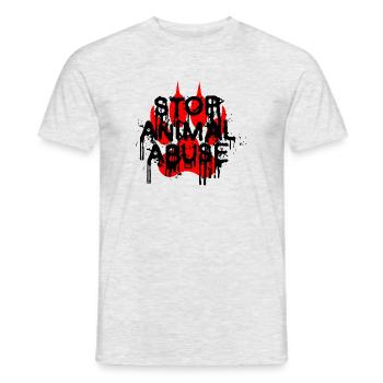 Stop Animal abuse - Men's T-Shirt - heather grey - Front - AI Model Male 178 dark (178cm)
