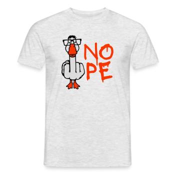 Goose Nope Middle Finger Nerd Geek Horn-Rimmed Glasses Smart - Men's T-Shirt - heather grey - Front - AI Model Male 178 dark (178cm)