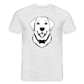 Golden Retriever Hunde T-shirt Hundekopf Geschenk - Männer T-Shirt - Grau meliert - Vorne - AI Model Male 178 dark (178cm)