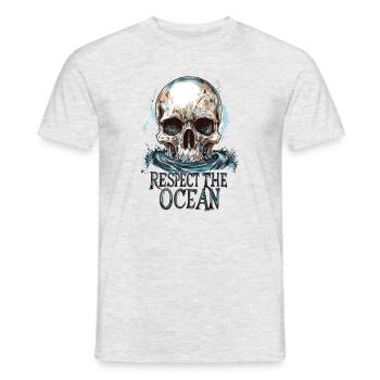 Diver Ocean Respect Dive - Men's T-Shirt - heather grey - Front - AI Model Male 178 dark (178cm)