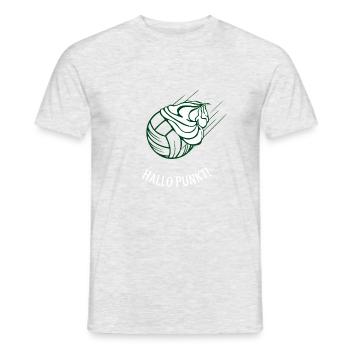 Wir begrüßen unseren ersten Punkt: - Männer T-Shirt - Grau meliert - Vorne - AI Model Male 178 dark (178cm)