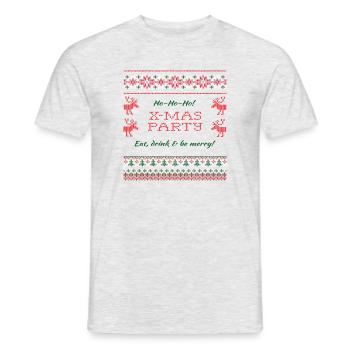 Chemise de fête de Noël - T-shirt homme - gris chiné - Devant - AI Model Male 178 dark (178cm)