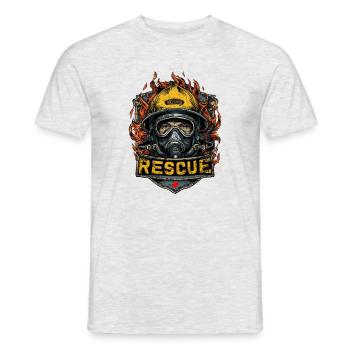 Firefighter Fire Brigade Rescue - Men's T-Shirt - heather grey - Front - AI Model Male 178 dark (178cm)