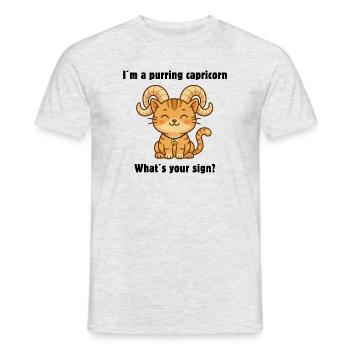 Süße Steinbock Katze – Sternzeichen mit Charme - Männer T-Shirt - Grau meliert - Vorne - AI Model Male 178 dark (178cm)