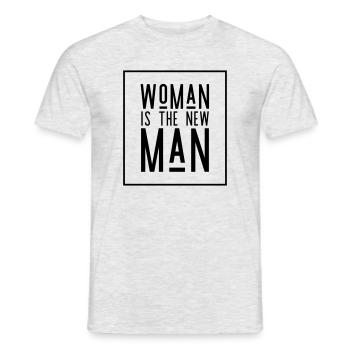 Woman Is The New Man - Feminist Strong - Men's T-Shirt - heather grey - Front - AI Model Male 178 dark (178cm)