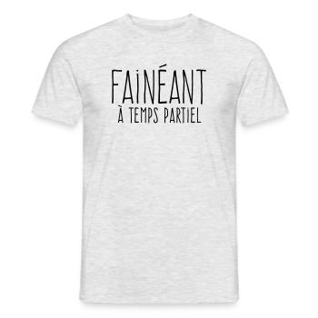 Fainéant à temps partiel - Éloge de la paresse - T-shirt homme - gris chiné - Devant - AI Model Male 178 dark (178cm)