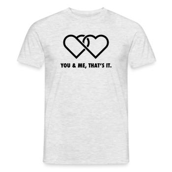 Linked Hearts Valentine - You And Me Black - Men's T-Shirt - heather grey - Front - AI Model Male 178 dark (178cm)