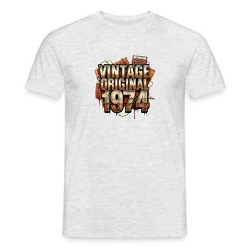 Rétro vintage 1974 - T-shirt homme - gris chiné - Devant - AI Model Male 178 dark (178cm)