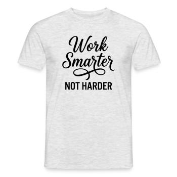 Travailler plus intelligemment, pas plus dur - Efficacité d’abord - T-shirt homme - gris chiné - Devant - AI Model Male 178 dark (178cm)