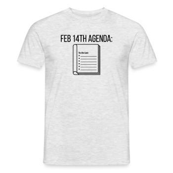 Ordre du jour de la Saint-Valentin - Citation de liste de choses à faire vide - T-shirt homme - gris chiné - Devant - AI Model Male 178 dark (178cm)