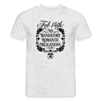 Obligation de la Saint-Valentin - Citation drôle - T-shirt homme - gris chiné - Devant - AI Model Male 178 dark (178cm)