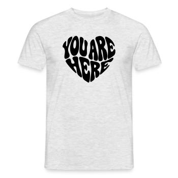 In My Heart - Valentine Retro Quote - Men's T-Shirt - heather grey - Front - AI Model Male 178 dark (178cm)
