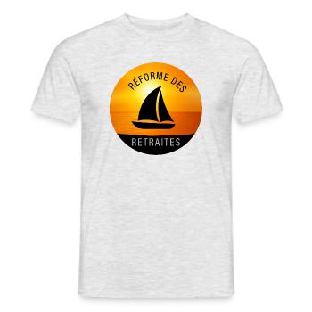 Reforme_des_retraites - T-shirt homme - gris chiné - Devant - AI Model Male 178 dark (178cm)