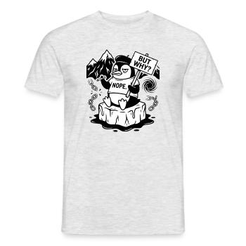 Nein, Pinguin – lustiges, sarkastisches Meme - Männer T-Shirt - Grau meliert - Vorne - AI Model Male 178 dark (178cm)