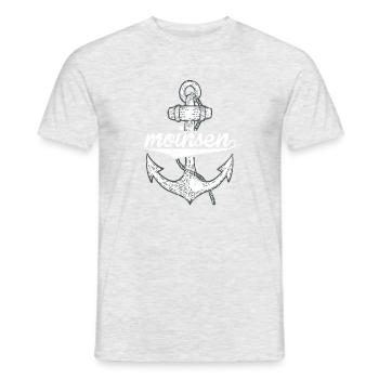 Moinsen Anker Design – Maritime Vintage Look - T-shirt homme - gris chiné - Devant - AI Model Male 178 dark (178cm)