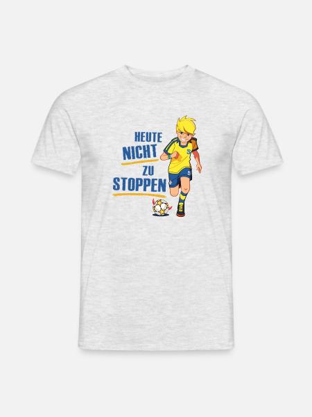 Teufelskicker Heute Nicht Zu Stoppen Schriftzug - Männer T-Shirt - Grau meliert