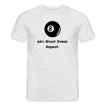 Funny 8 Ball - Billiard BALL  - Men's T-Shirt - heather grey - Front - AI Model Male 178 dark (178cm)