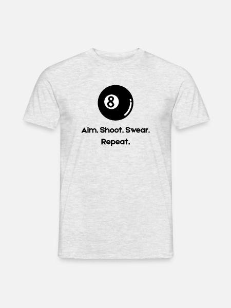 8 Ball - Billardball - Männer T-Shirt - Grau meliert