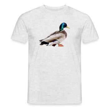 Stockente Männchen - Männer T-Shirt - Grau meliert - Vorne - AI Model Male 178 dark (178cm)