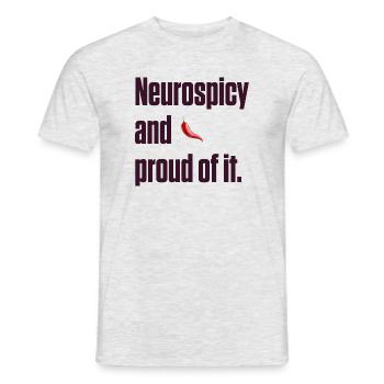 Neurospicy and Proud Neurodivergent Gift - Men's T-Shirt - heather grey - Front - AI Model Male 178 dark (178cm)
