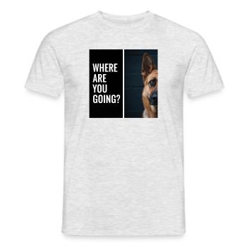 Diction du chien berger allemand - T-shirt homme - gris chiné - Devant - AI Model Male 178 dark (178cm)