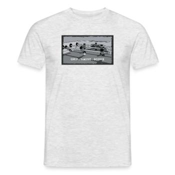 Foosball – Grip, Timing, Goal - Men's T-Shirt - heather grey - Front - AI Model Male 178 dark (178cm)