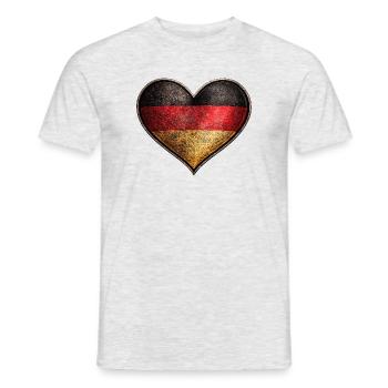 Deutschland Herz - Männer T-Shirt - Grau meliert - Vorne - AI Model Male 178 dark (178cm)