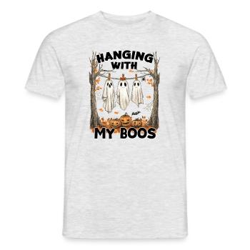 Fantômes et citrouilles drôles à motif d’Halloween - T-shirt homme - gris chiné - Devant - AI Model Male 178 dark (178cm)