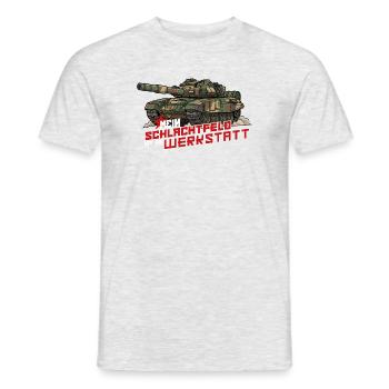 Panzer T-90 – Schlachtfeld Werkstatt - RCCX  - Männer T-Shirt - Grau meliert - Vorne - AI Model Male 178 dark (178cm)