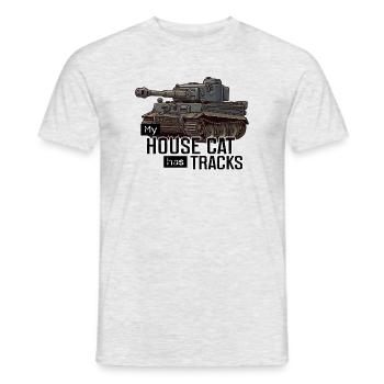 Panzer Tiger I – My House Cat has Tracks RCCX - Men's T-Shirt - heather grey - Front - AI Model Male 178 dark (178cm)