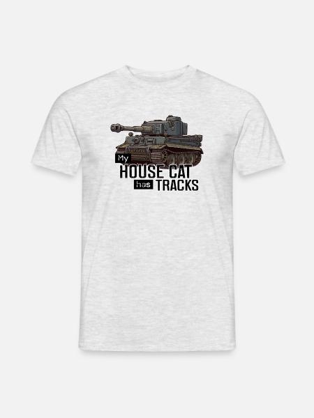 Panzer Tiger I – My House Cat ha cingoli RCCX - T-shirt uomo - grigio melange