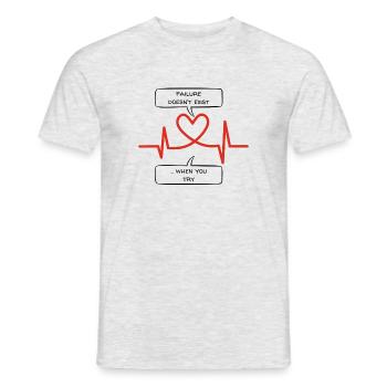 Failure Doesn't Exist – When You Try - Men's T-Shirt - heather grey - Front - AI Model Male 178 dark (178cm)