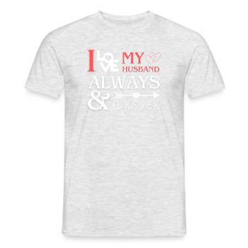 Ich liebe das romantische Geschenk meines Mannes - Männer T-Shirt - Grau meliert - Vorne - AI Model Male 178 dark (178cm)