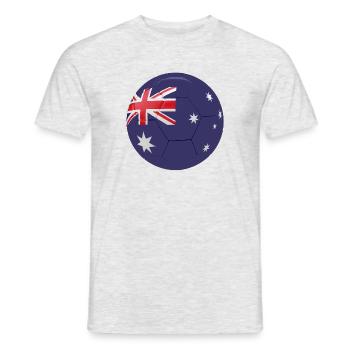 AUSTRALIENS FLAGGE AUF EINEM FUSSBALL - Männer T-Shirt - Grau meliert - Vorne - AI Model Male 178 dark (178cm)