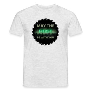 May the Forst be with you Sägeblatt-Edition - Männer T-Shirt - Grau meliert - Vorne - AI Model Male 178 dark (178cm)
