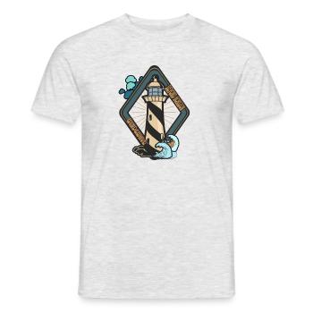 Lighthouse Beyond the Horizon - Men's T-Shirt - heather grey - Front - AI Model Male 178 dark (178cm)