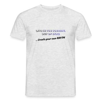 Live in der Gegenwart, aus dem Takt - Männer T-Shirt - Grau meliert - Vorne - AI Model Male 178 dark (178cm)