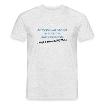Wenn du ein Experte darin bist, schlechte Entscheidungen zu treffen - Männer T-Shirt - Grau meliert - Vorne - AI Model Male 178 dark (178cm)