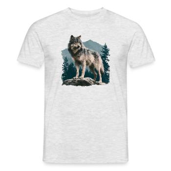 Wolf - Männer T-Shirt - Grau meliert - Vorne - AI Model Male 178 dark (178cm)