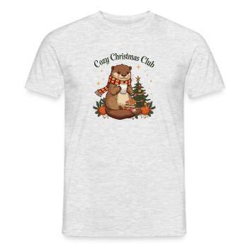Cozy Christmas Club Otter Weihnachten - Männer T-Shirt - Grau meliert - Vorne - AI Model Male 178 dark (178cm)