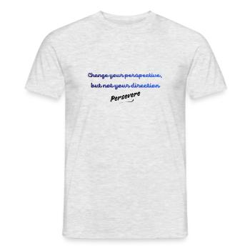 Ändere deine Perspektive, nicht deine Richtung | Insp - Männer T-Shirt - Grau meliert - Vorne - AI Model Male 178 dark (178cm)