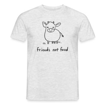 Friends Not Food Cow Vegan Minimalist - T-shirt homme - gris chiné - Devant - AI Model Male 178 dark (178cm)