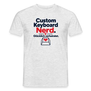 Custom Keyboard Nerd Glücklich Verheiratet Spruch - Männer T-Shirt - Grau meliert - Vorne - AI Model Male 178 dark (178cm)