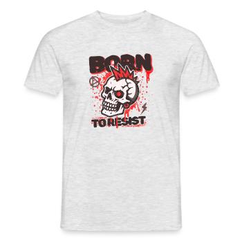 Born To Resist - Männer T-Shirt - Grau meliert - Vorne - AI Model Male 178 dark (178cm)