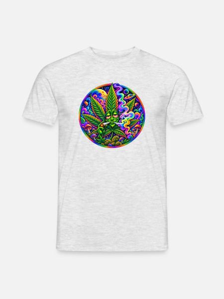 Hanfblatt - Männer T-Shirt - Grau meliert