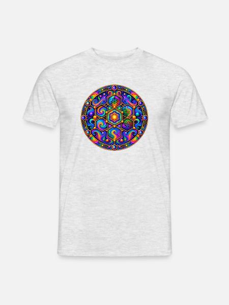 Hexagon - Männer T-Shirt - Grau meliert