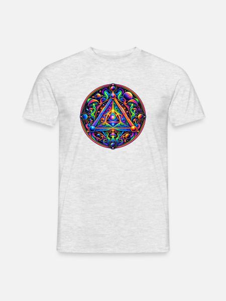 Tetraeder - Männer T-Shirt - Grau meliert
