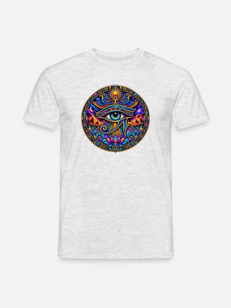 Auge des Horus - Männer T-Shirt - Grau meliert