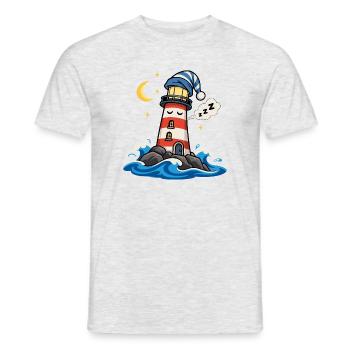 Sleepy Lighthouse - Männer T-Shirt - Grau meliert - Vorne - AI Model Male 178 dark (178cm)